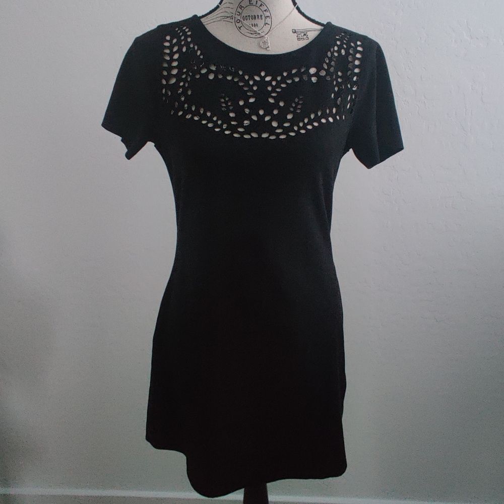 Sanctuary Black Midi Dress with cut out details Whimsigoth Witchy_Small